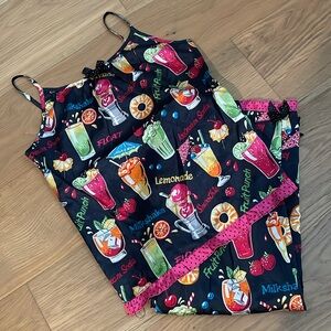 Nick & Nora Multicolor Drink Print Pajama Set, Size XL-16